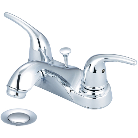 OLYMPIA FAUCETS Two Handle Bathroom Faucet, NPSM, Centerset, Polished Chrome, Style: Traditional L-7272